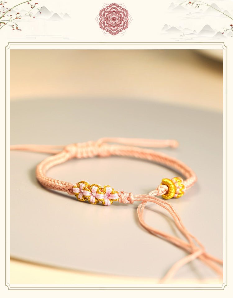 peach blossom knot red string bracelet – handmade red string bracelet | star8s