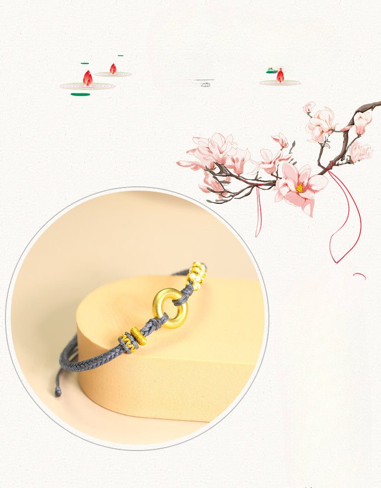 peach blossom knot red string bracelet – handmade red string bracelet | star8s