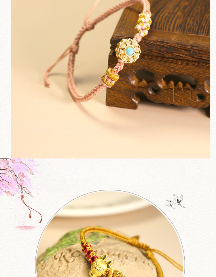 Peach Blossom Knot Red String Bracelet – Handmade Red String Bracelet | STAR8S