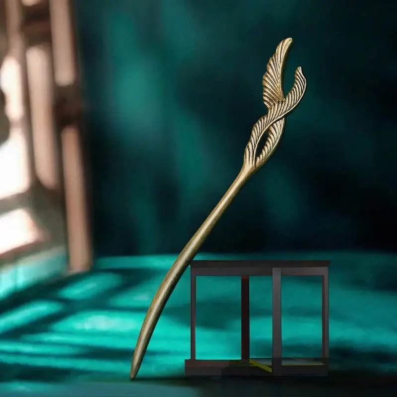 Peach Wood Carved Hairpin for Vintage Bun & Gift Giving - STAR8S