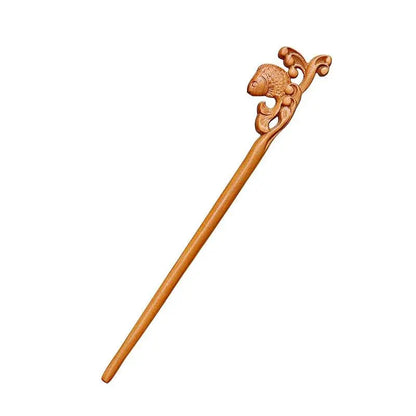 Peach Wood Vintage Hairpin for Stylish Bun & Festival Gifting - STAR8S