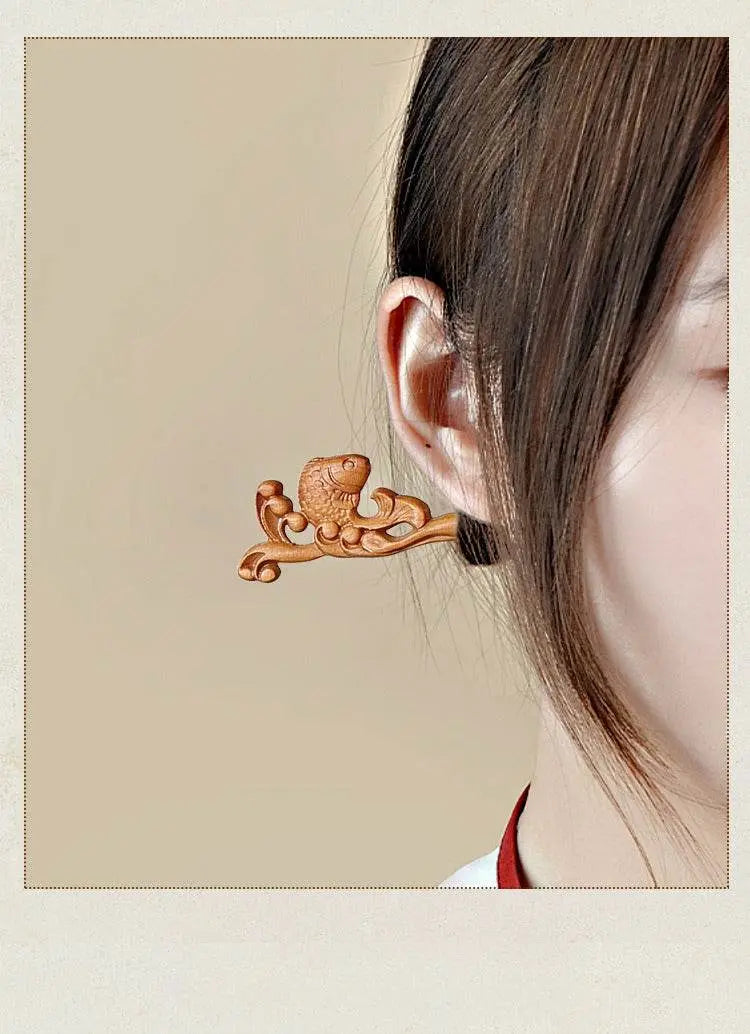 Peach Wood Vintage Hairpin for Stylish Bun & Festival Gifting - STAR8S