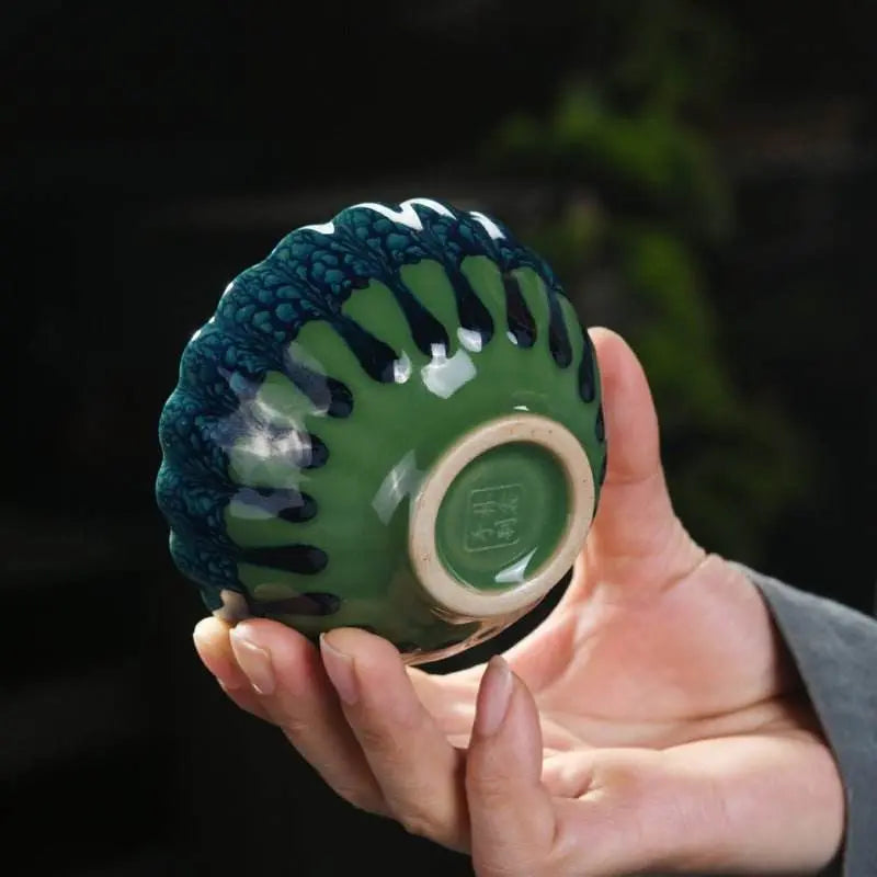 peacock tea cups couple set – handmade gold-inlaid, tea ceremony stress relief & love prestige - star8s