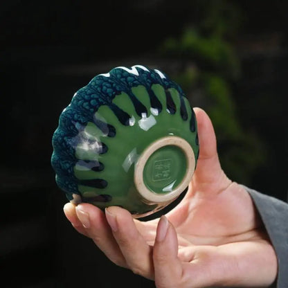 Peacock Tea Cups Couple Set – Handmade Gold-Inlaid, Tea Ceremony Stress Relief & Love Prestige - STAR8S