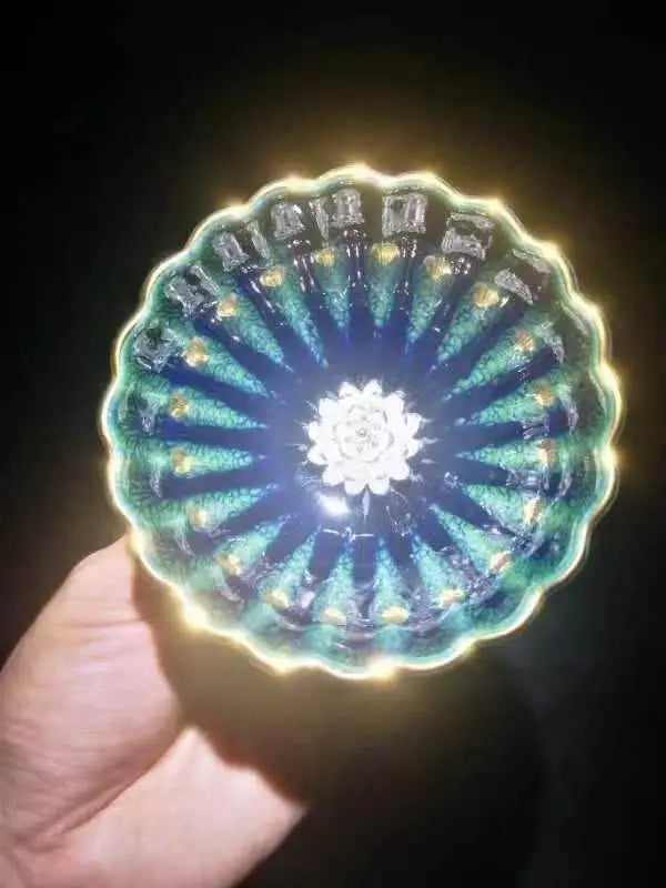 peacock tea cups couple set – handmade gold-inlaid, tea ceremony stress relief & love prestige - star8s