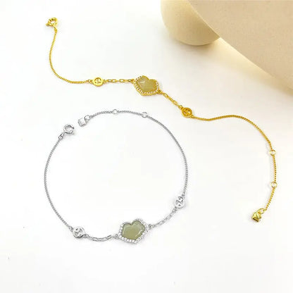 Permanent Jade Bracelet: Hetian Ruyi Auspicious 925 Silver | STAR8S