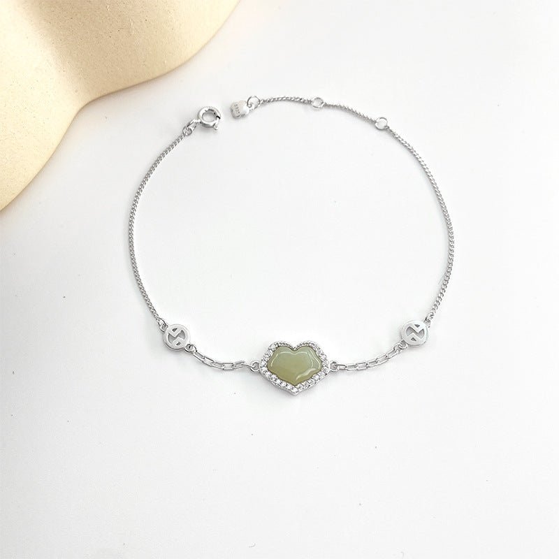 Permanent Jade Bracelet: Hetian Ruyi Auspicious 925 Silver | STAR8S