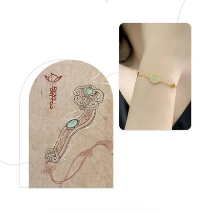 Permanent Jade Bracelet: Hetian Ruyi Auspicious 925 Silver | STAR8S - STAR8S