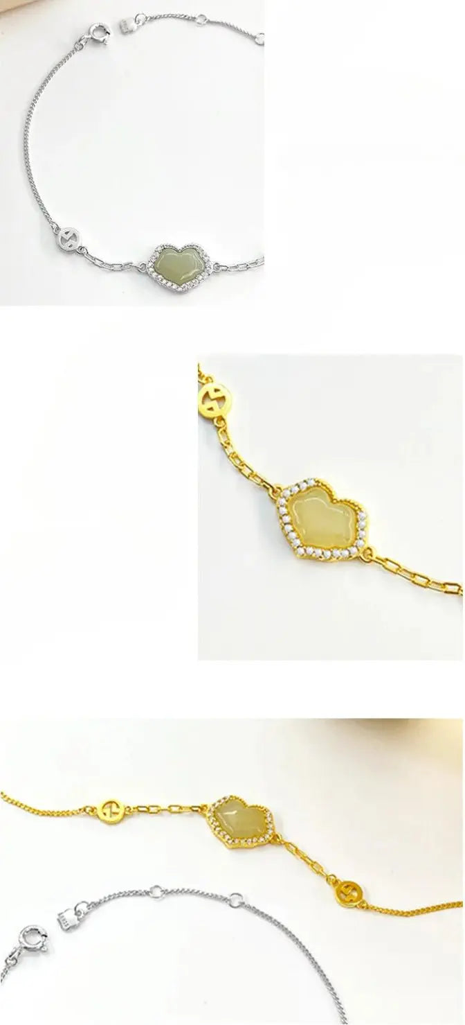 Permanent Jade Bracelet: Hetian Ruyi Auspicious 925 Silver | STAR8S - STAR8S