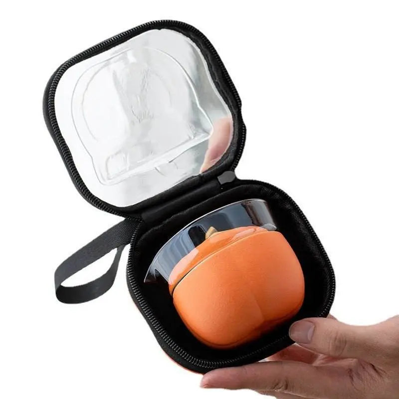 persimmon travel tea set portable one pot two cups for gift - star8s
