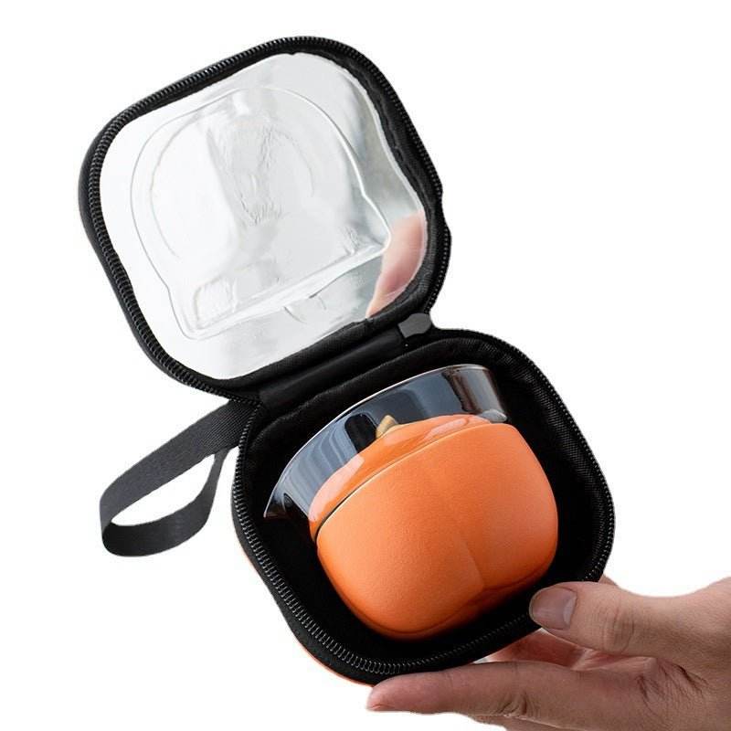 Persimmon Travel Tea Set Portable One Pot Two Cups for Gift - STAR8S