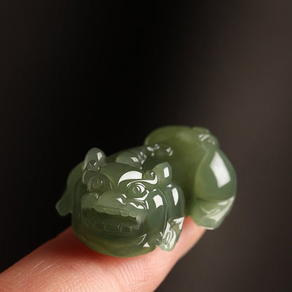 PiXiu Wealth Red String Bracelet‌ - Hetian Jade | STAR8S