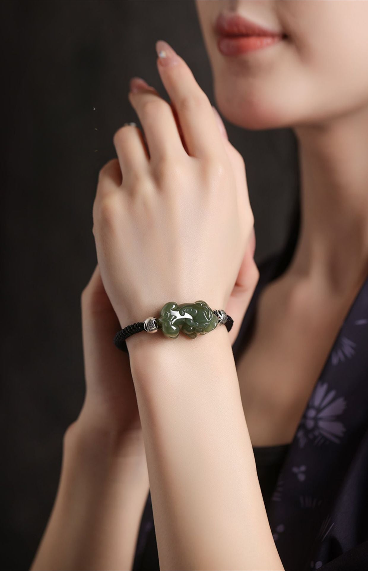 PiXiu Wealth Red String Bracelet‌ - Hetian Jade | STAR8S