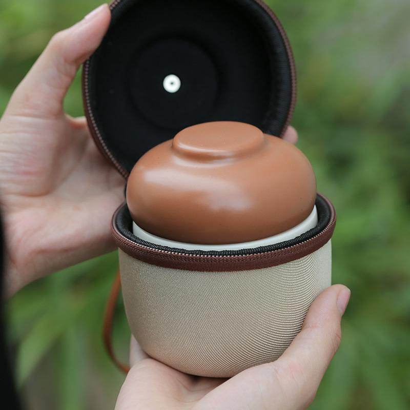 Pinecone Ceramic Travel Tea Set Portable for Home Office Tea Making - STAR8S