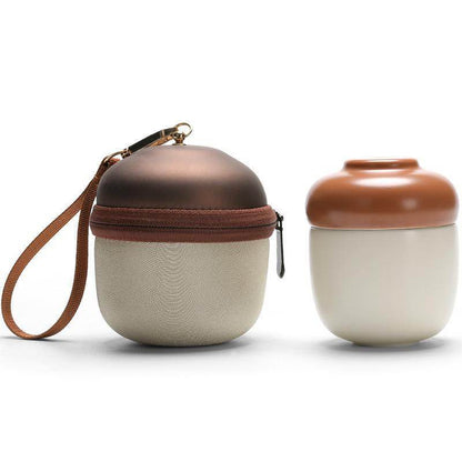 Pinecone Ceramic Travel Tea Set Portable for Home Office Tea Making - STAR8S