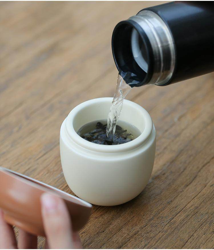 pinecone ceramic travel tea set portable for home office tea making - star8s