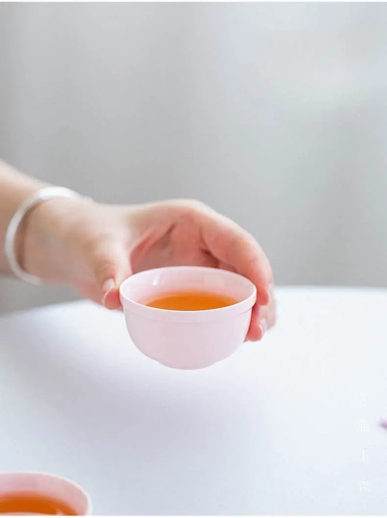 Pink Handmade Pinched Flower Tea Set Portable Camping Kuaike Gift Set - STAR8S