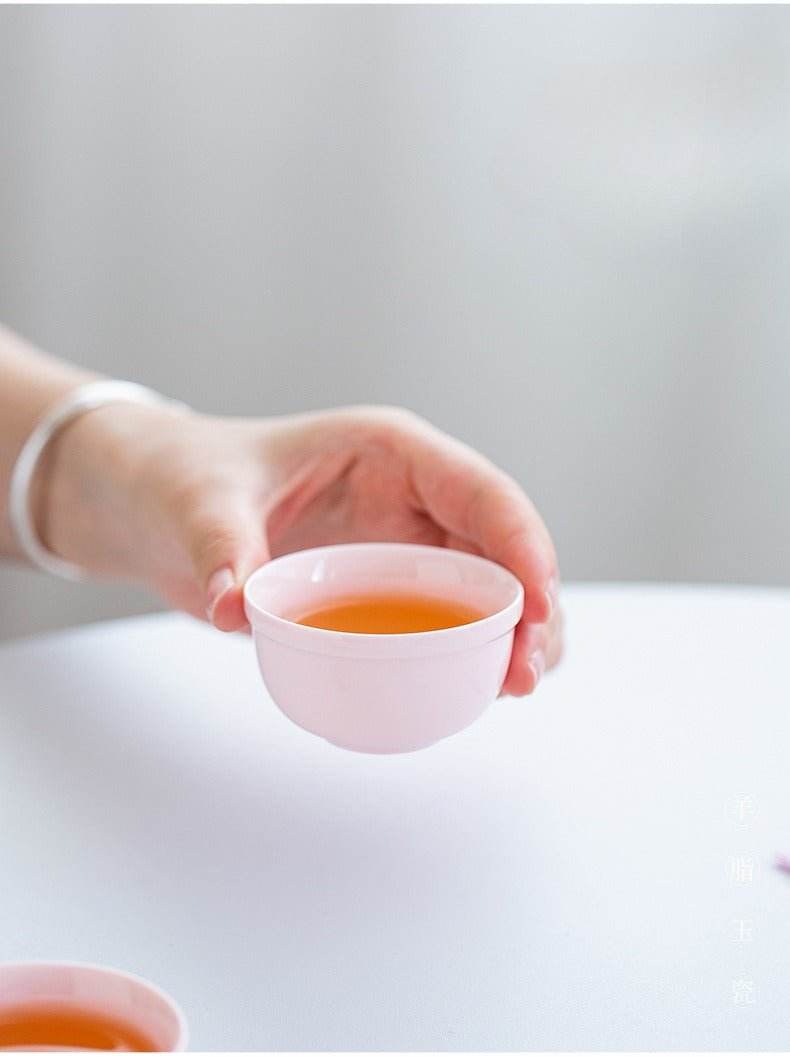 Pink Handmade Pinched Flower Tea Set Portable Camping Kuaike Gift Set - STAR8S