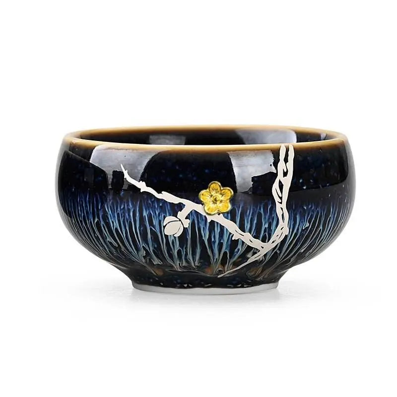 plum blossom jianzhan tea cup – high-end silver cups, wedding gift anxiety relief & artistic legacy - star8s