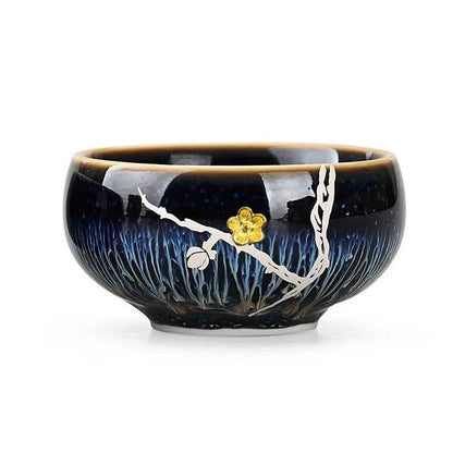 Plum Blossom jianzhan tea cup – High-End Silver Cups, Wedding Gift Anxiety Relief & Artistic Legacy - STAR8S