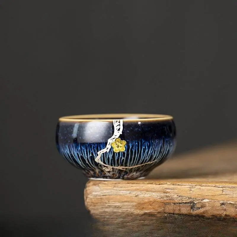 plum blossom jianzhan tea cup – high-end silver cups, wedding gift anxiety relief & artistic legacy - star8s