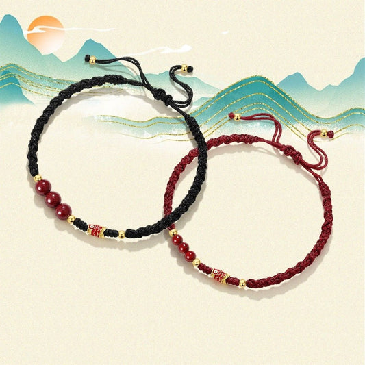 Popular Cinnabar Red String Bracelet – Couple’s Luxury Retro Chinese Style Bracelet | Good Luck Charm - STAR8S