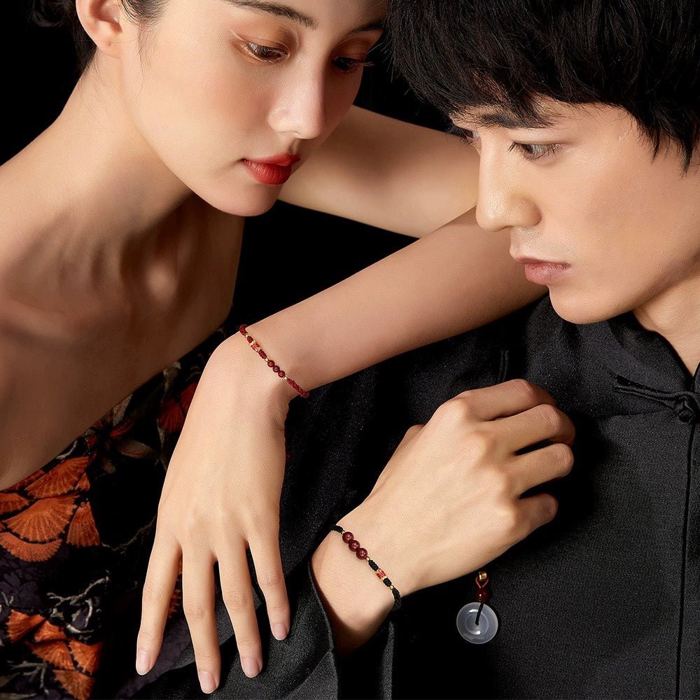 popular cinnabar red string bracelet – couple’s luxury retro chinese style bracelet | good luck charm - star8s