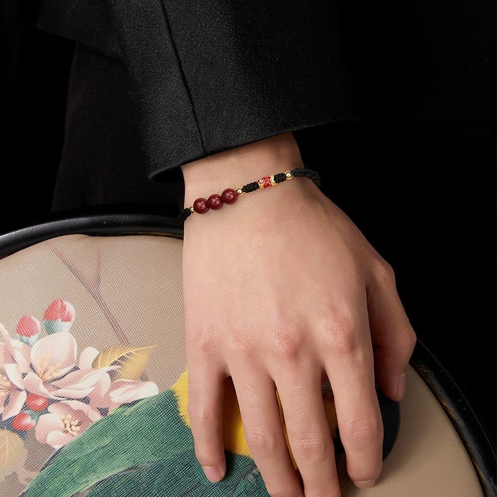 popular cinnabar red string bracelet – couple’s luxury retro chinese style bracelet | good luck charm - star8s