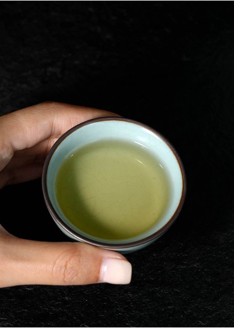 portable ru kiln travel tea set: enjoy gongfu tea anytime with one pot and two cups - star8s