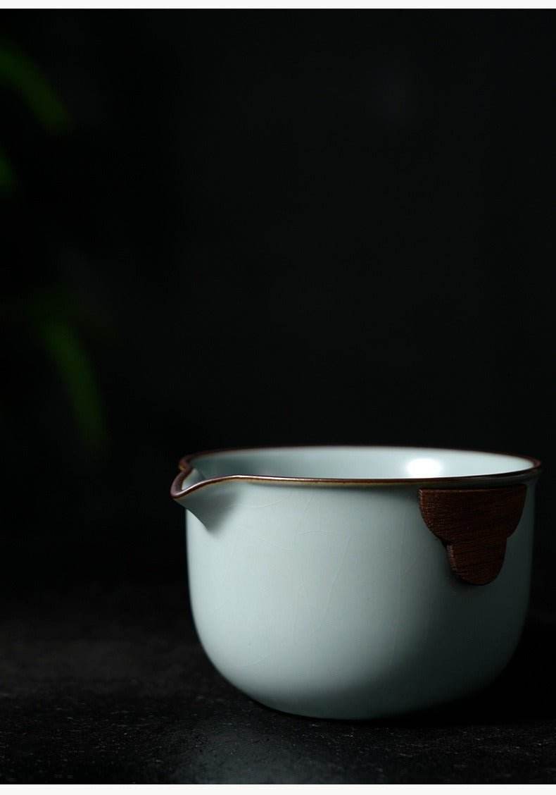 portable ru kiln travel tea set: enjoy gongfu tea anytime with one pot and two cups - star8s