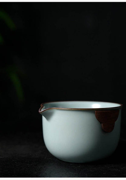 Portable Ru Kiln Travel Tea Set: Enjoy Gongfu Tea Anytime with One Pot and Two Cups - STAR8S