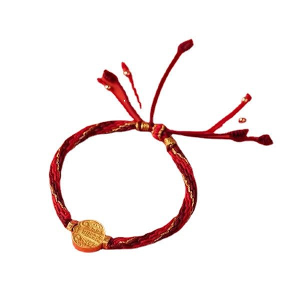 protective tibetan bracelet: god of wealth vajra knot red string | star8s