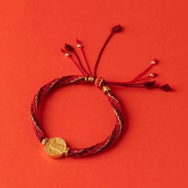 protective tibetan bracelet: god of wealth vajra knot red string | star8s