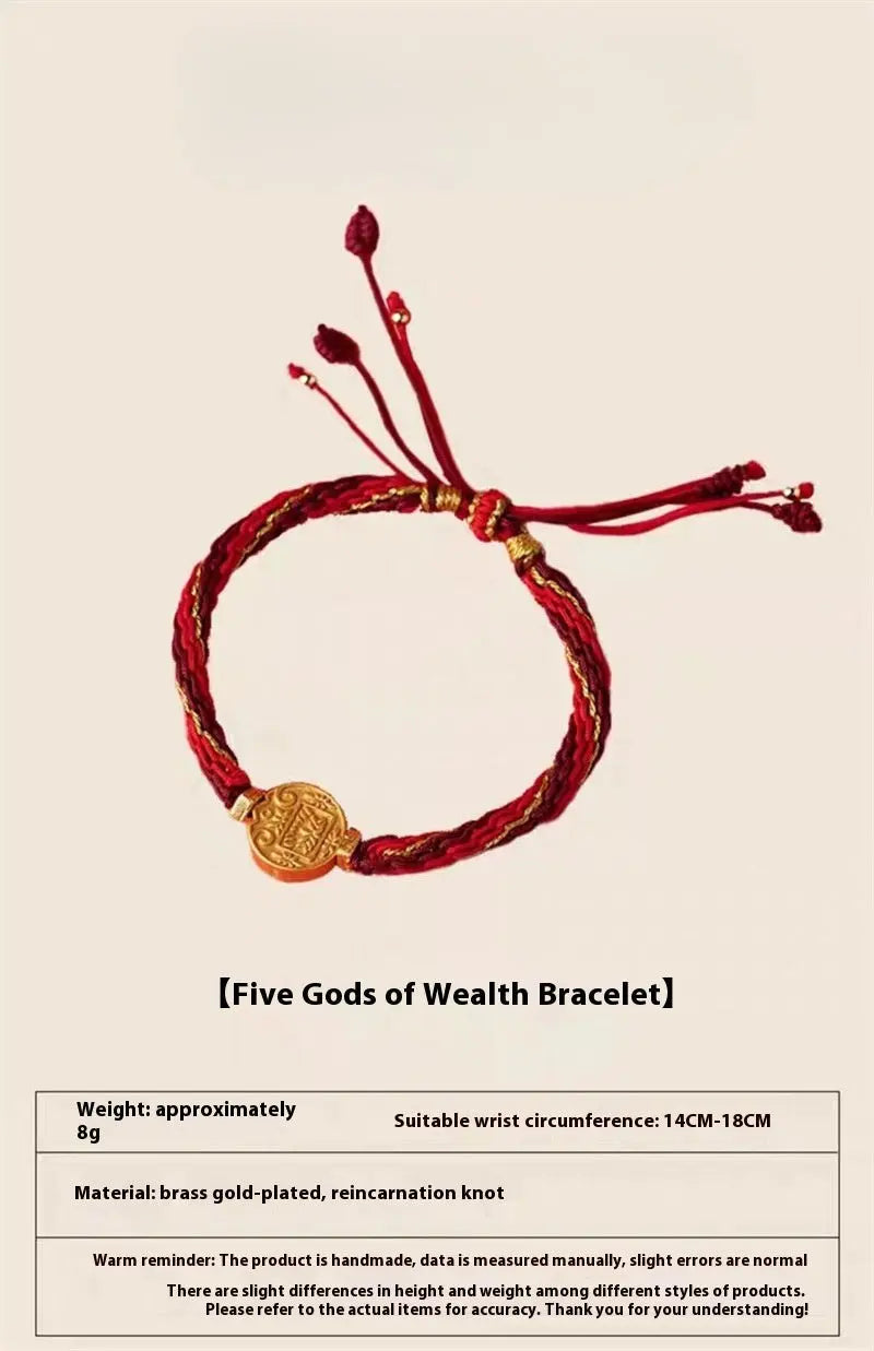 Protective Tibetan Bracelet: God of Wealth Vajra Knot Red String | STAR8S