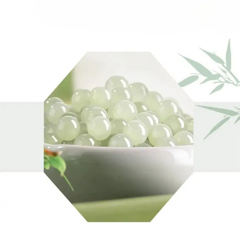 real jade bracelet with hetian jade, 925 silver, bamboo, safety disc, and leaf | star8s - star8s