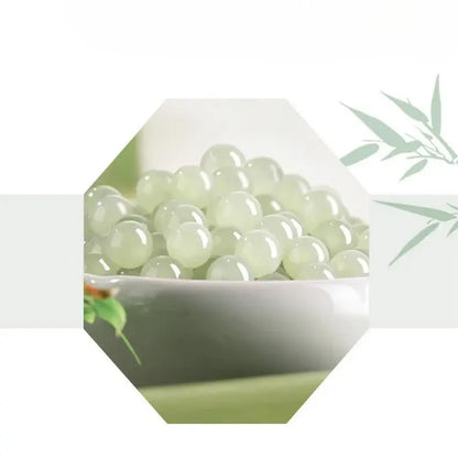 Real Jade Bracelet with Hetian Jade, 925 Silver, Bamboo, Safety Disc, and Leaf | STAR8S - STAR8S