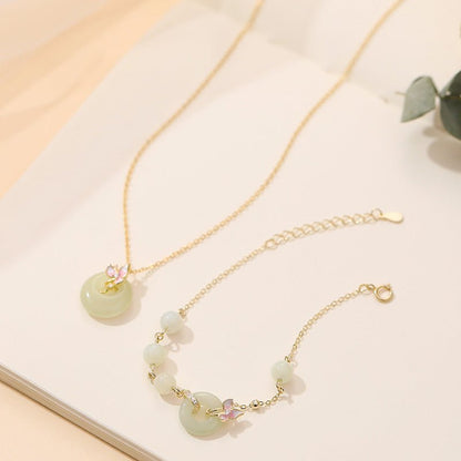 Real Jade Necklace - 925 Silver Hetian Orchid Safety Button | STAR8S