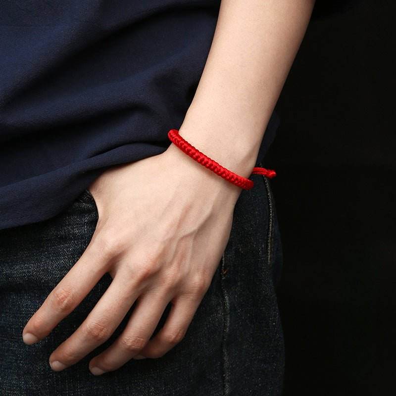 red rope bracelet with diamond knot for benmingnian, traditional lucky accessory for all - star8s