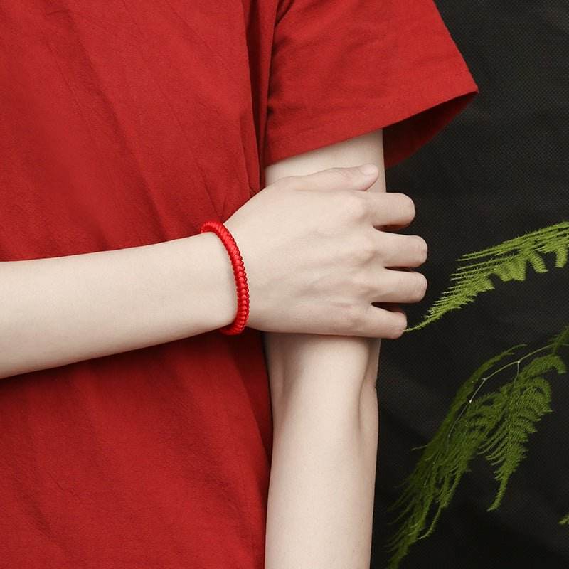 red rope bracelet with diamond knot for benmingnian, traditional lucky accessory for all - star8s