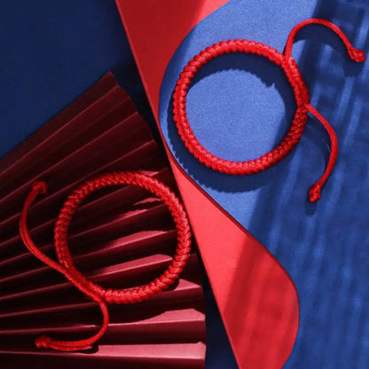 Red Rope Bracelet with Diamond Knot for Benmingnian, Traditional Lucky Accessory for All - STAR8S