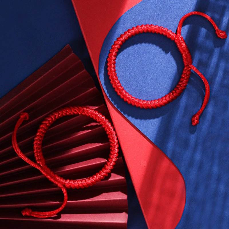 Red Rope Bracelet with Diamond Knot for Benmingnian, Traditional Lucky Accessory for All - STAR8S