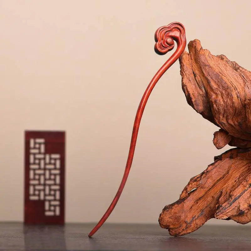red sandalwood hairpin, stylish for classical bun & gift giving - star8s