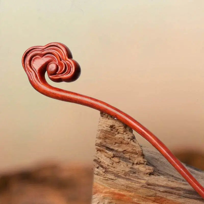 red sandalwood hairpin, stylish for classical bun & gift giving - star8s