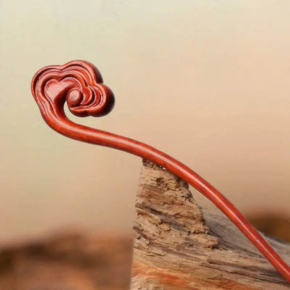 Red Sandalwood Hairpin, Stylish for Classical Bun & Gift Giving - STAR8S