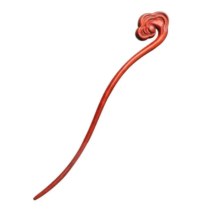 red sandalwood hairpin, stylish for classical bun & gift giving - star8s