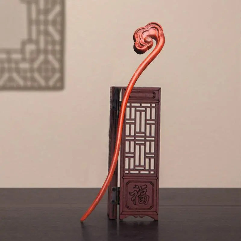 red sandalwood hairpin, stylish for classical bun & gift giving - star8s