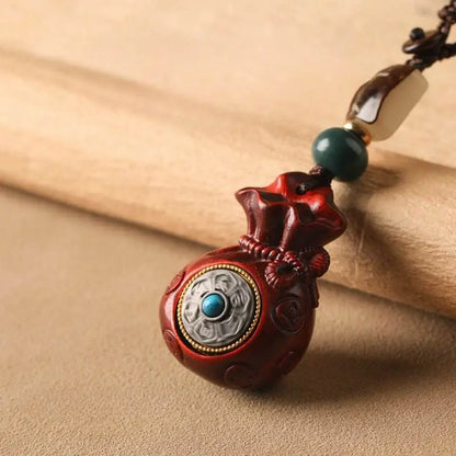 Red Sandalwood Money - bag Pendant - Peace, Wealth, and a Chinese - style Elegant Item by Your Side - STAR8S