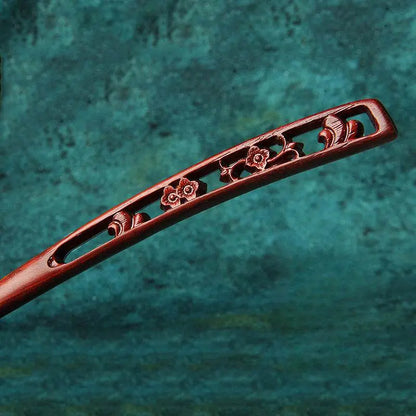 Red Sandalwood Vintage Hairpin for Stylish Bun & Costume Matching - STAR8S