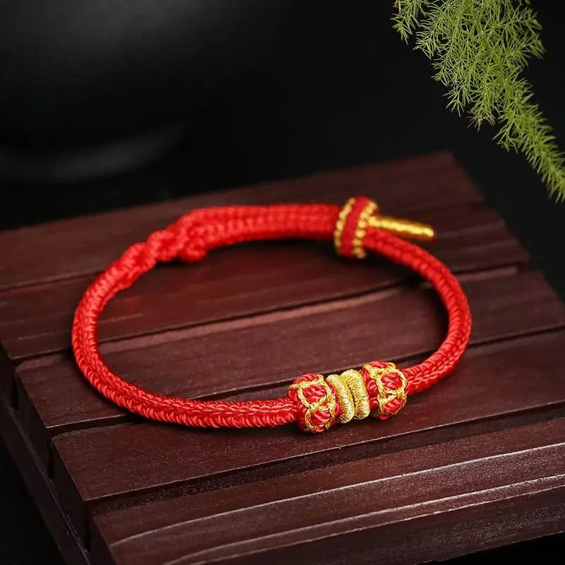 hand - woven double - victory red rope for zodiac signs, lucky couple bracelet - star8s