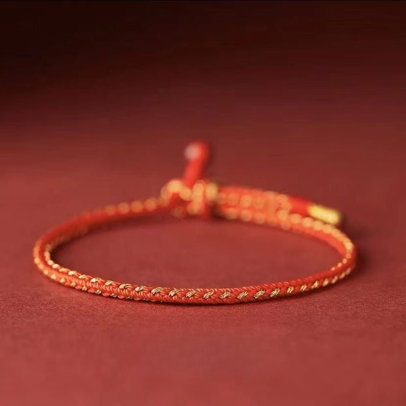 Red String Bracelet - Handwoven Adjustable Good Luck Charm for Dragon and Zodiac Years | Traditional Chinese Bracelet - STAR8S